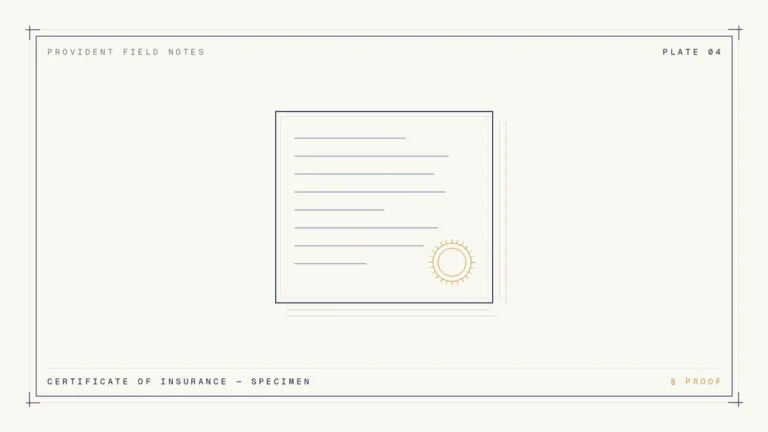 Certificate of Insurance — illustrated guide plate